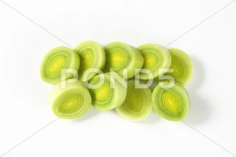 Chopped fresh leek Stock Photos