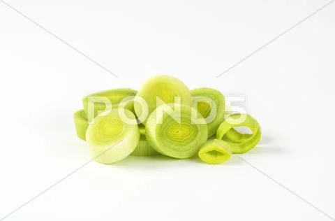 Chopped fresh leek Stock Photos