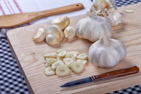 Chopped garlic Stock Photos