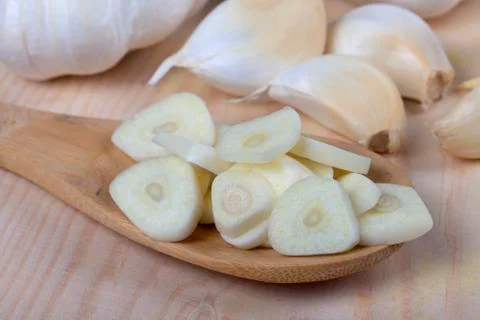 Chopped garlic Stock Photos
