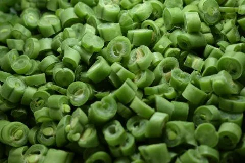 Chopped green beans Stock Photos