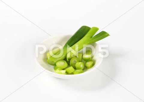 Chopped green onion Stock Photos