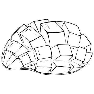 Chopped half mango Illustrazione stock