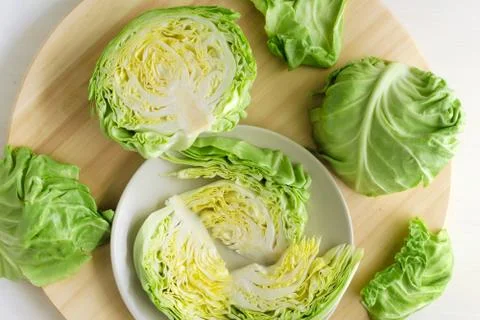 Chopped head of cabbage Stock Photos