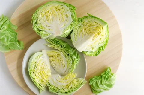 Chopped head of cabbage Stock Photos