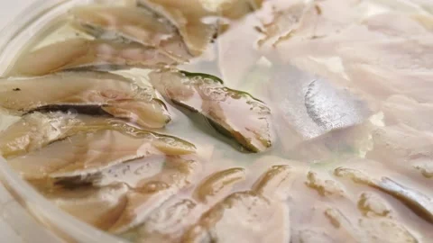 Chopped herring as an appetizer for the main course. Video stock 151683577