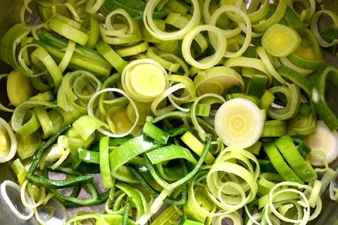 Chopped leeks rings Photos