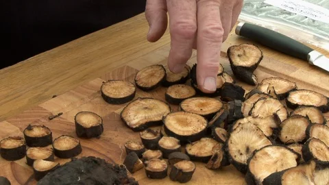 Chopped Mushroom Stems Stock Footage 115780168