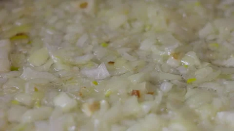 Chopped Onions Sautéing in a Pan 스톡 동영상 336235460