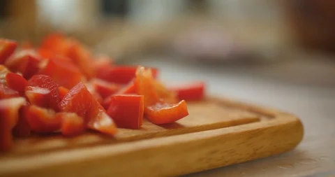 Chopped paprika closeup Stock Footage 87861197