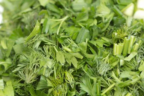 Chopped parsley. macro Stock Photos