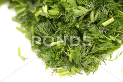 Chopped parsley. macro Stock Photos