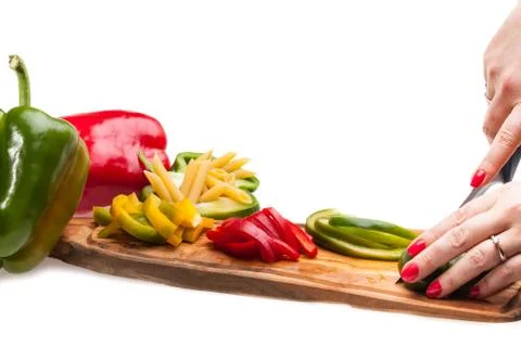Chopped peppers Stock Photos