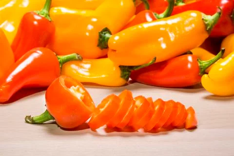 Chopped peppers Stock Photos