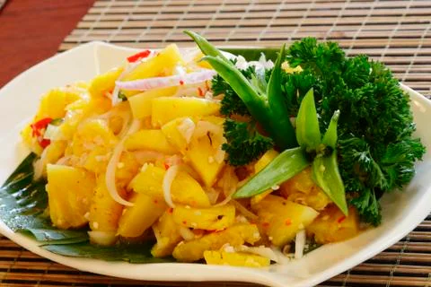 Chopped pineapple Stock Photos