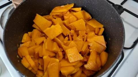 Chopped Pumpkin for Autumn Recipes 스톡 동영상 293243801