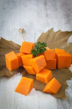 Chopped pumpkin Stock Photos