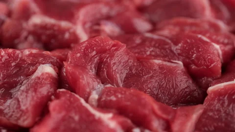 Chopped raw beef macro, rotation Stock Footage 238996686