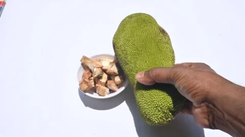 Chopped raw jackfruit. Stockbeeldmateriaal 277574663