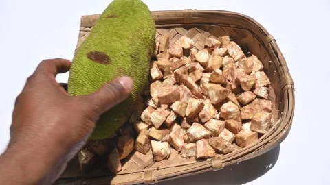 Chopped raw jackfruit. Stockbeeldmateriaal 277574760