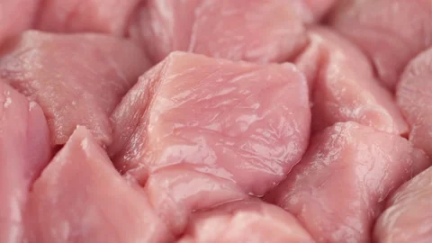 Chopped raw pork meat close up, rotation Stock Footage 239323498