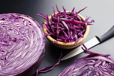 Chopped red cabbage Stock Photos
