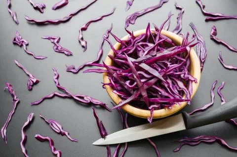 Chopped red cabbage salad Stock Photos