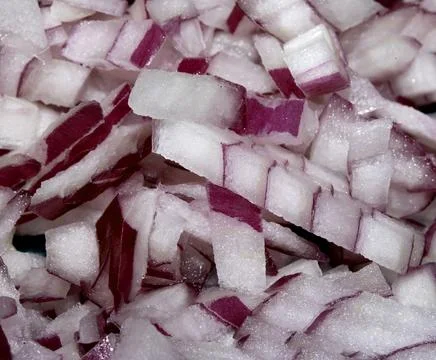 Chopped red onions close up vegetables for cooking Stock Photos