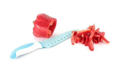 Chopped red pepper Stock Photos