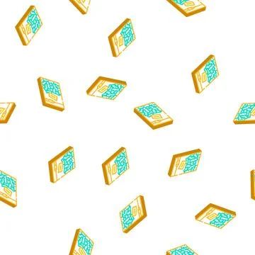 Chopped root wasabi isometric icon seamless pattern Stock Illustration