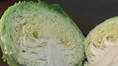Chopped savoy cabbage on the table Stock Footage 55407868