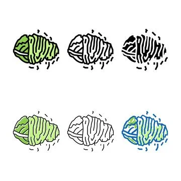 Chopped simplified cabbage color icon vector Stock Illustration