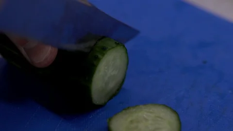 Chopped slices of cucumber. Stock Footage 130169674
