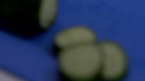 Chopped slices of cucumber. Stock Footage 130170035