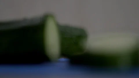 Chopped slices of cucumber. Stock Footage 130171334