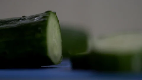 Chopped slices of cucumber. Stock Footage 130171977