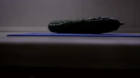 Chopped slices of cucumber. Stock Footage 130182779