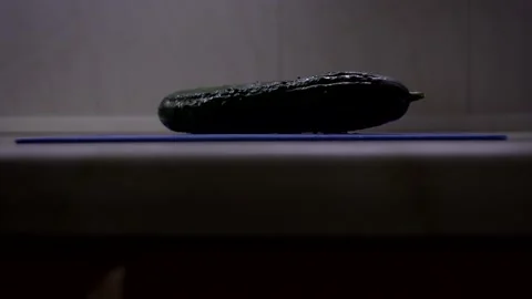 Chopped slices of cucumber. Stock Footage 130182994