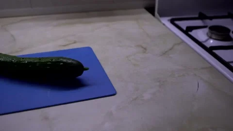 Chopped slices of cucumber. Stock Footage 130183079