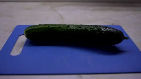Chopped slices of cucumber. Stock Footage 130184474