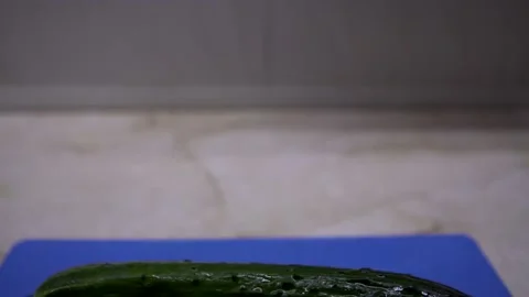 Chopped slices of cucumber. Stock Footage 130184626