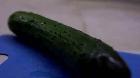 Chopped slices of cucumber. Stock Footage 130186829
