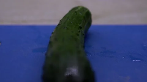 Chopped slices of cucumber. Stock Footage 130187295
