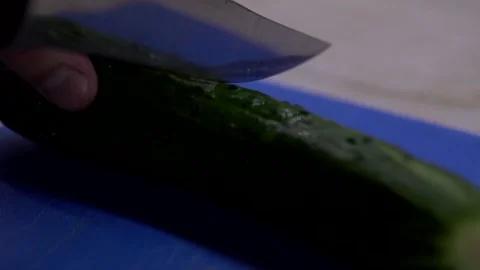 Chopped slices of cucumber. Stock Footage 130187703