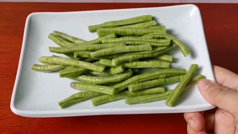 Chopped String Beans Stock Footage 159292242