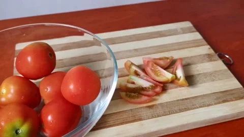 Chopped Tomatoes Stock Footage 159292151