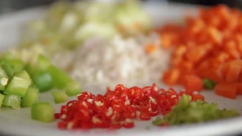 Chopped Vegetables Video stock 146769441