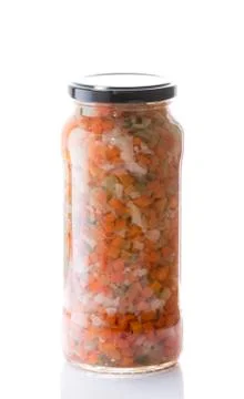 Chopped vegetables jar Stock Photos