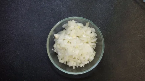 Chopped vegetables overhead Stock Footage 103984966