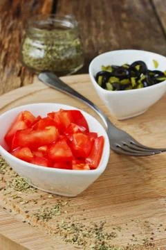 Chopped vegetables Stock Photos